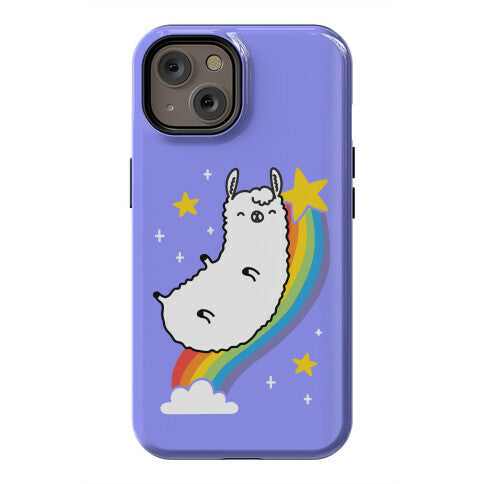 Llama On A Rainbow Phone Case