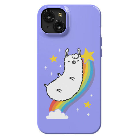Llama On A Rainbow Phone Case
