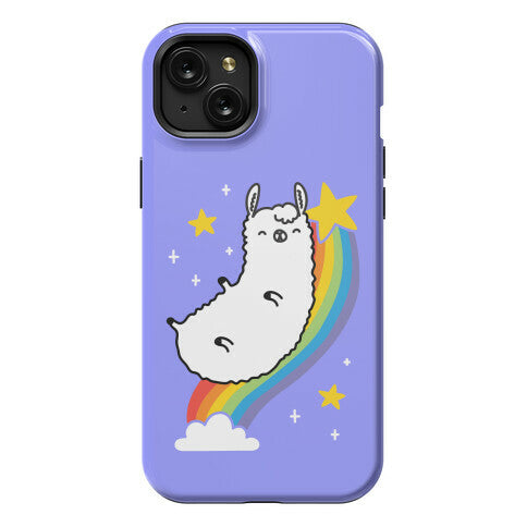 Llama On A Rainbow Phone Case