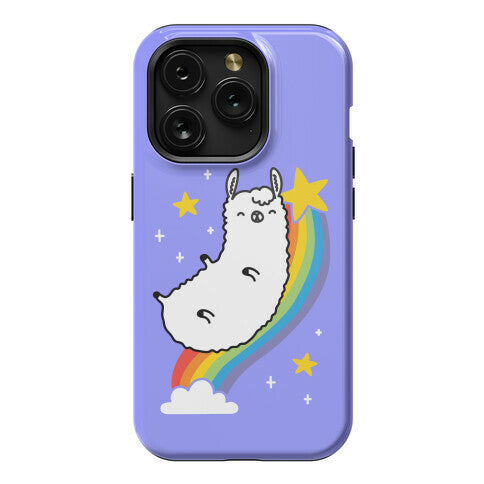 Llama On A Rainbow Phone Case
