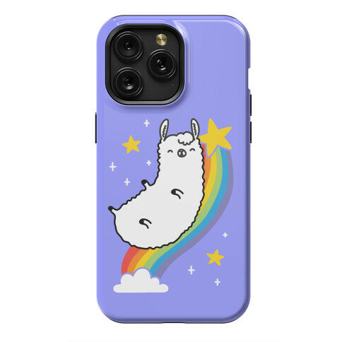 Llama On A Rainbow Phone Case