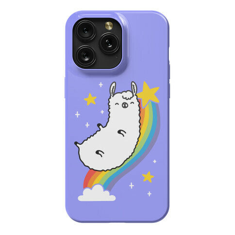 Llama On A Rainbow Phone Case