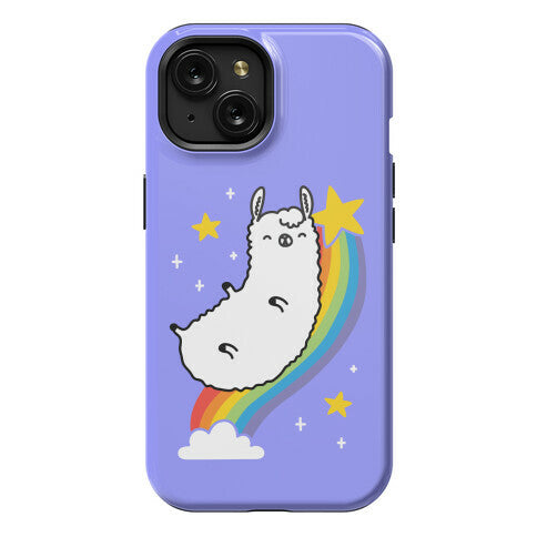 Llama On A Rainbow Phone Case