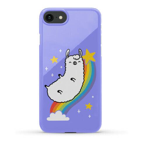 Llama On A Rainbow Phone Case