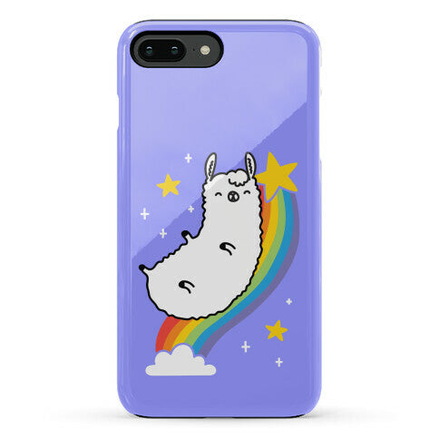 Llama On A Rainbow Phone Case