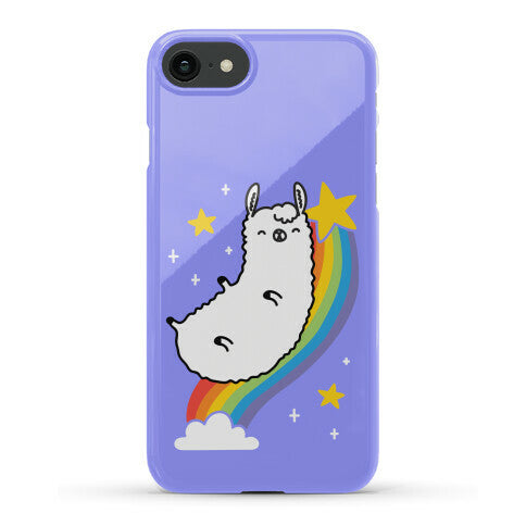 Llama On A Rainbow Phone Case