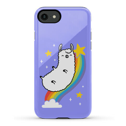 Llama On A Rainbow Phone Case