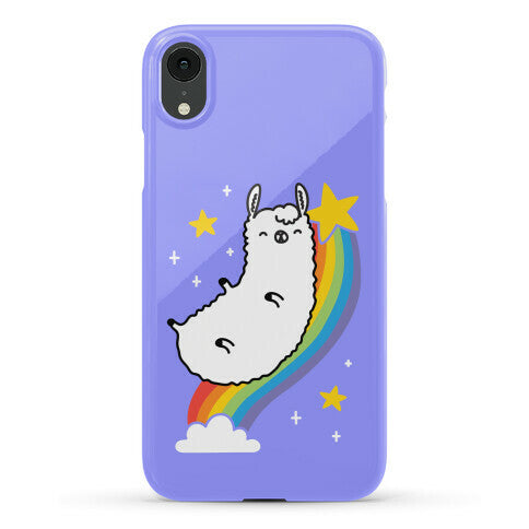 Llama On A Rainbow Phone Case