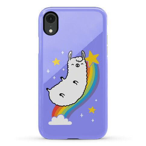 Llama On A Rainbow Phone Case