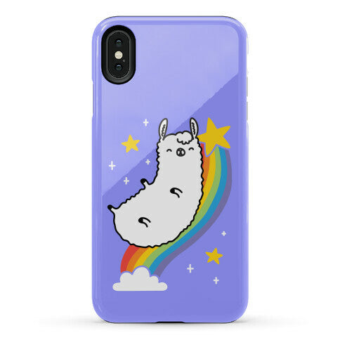 Llama On A Rainbow Phone Case