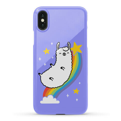Llama On A Rainbow Phone Case