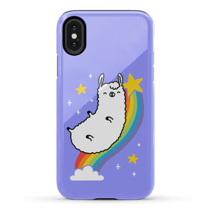 Llama On A Rainbow Phone Case