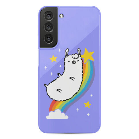 Llama On A Rainbow Phone Case