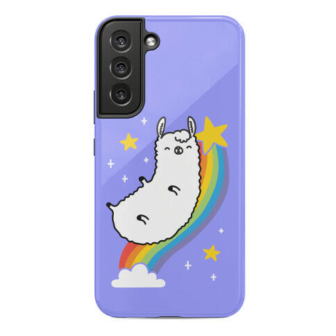 Llama On A Rainbow Phone Case