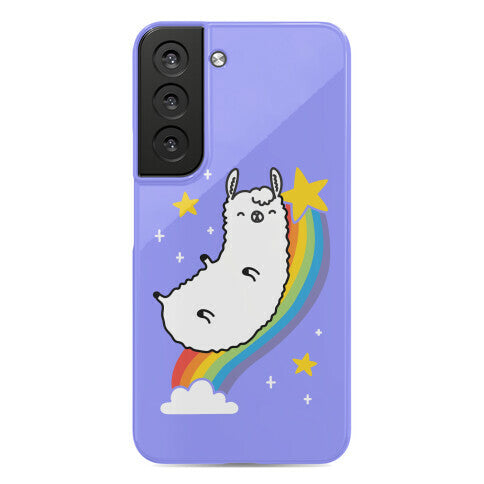 Llama On A Rainbow Phone Case