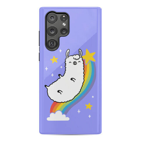 Llama On A Rainbow Phone Case