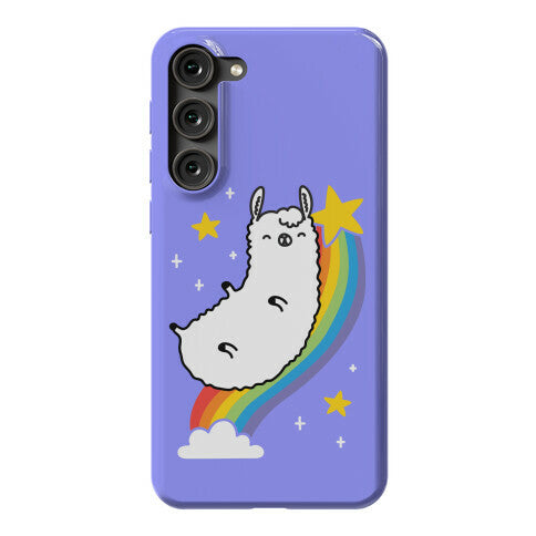 Llama On A Rainbow Phone Case