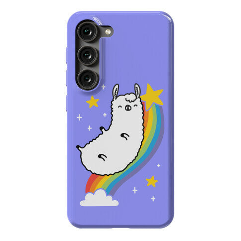 Llama On A Rainbow Phone Case