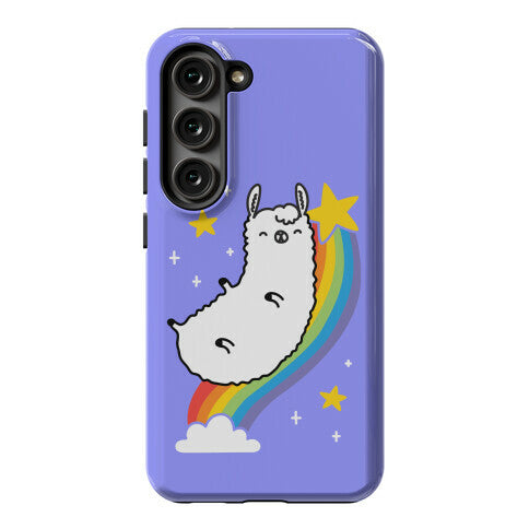 Llama On A Rainbow Phone Case