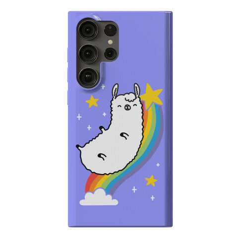 Llama On A Rainbow Phone Case