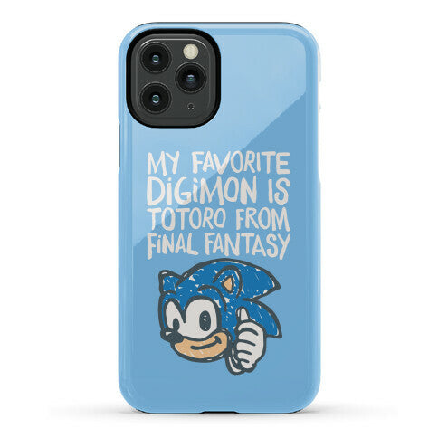 My Favorite Digimon Is Totoro From Final Fantasy Parody Phone Case