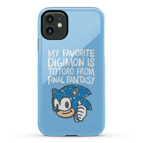 My Favorite Digimon Is Totoro From Final Fantasy Parody Phone Case