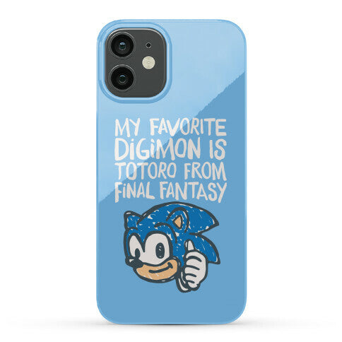 My Favorite Digimon Is Totoro From Final Fantasy Parody Phone Case