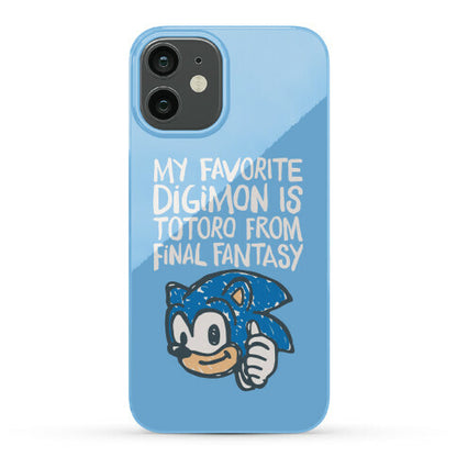 My Favorite Digimon Is Totoro From Final Fantasy Parody Phone Case