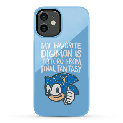 My Favorite Digimon Is Totoro From Final Fantasy Parody Phone Case