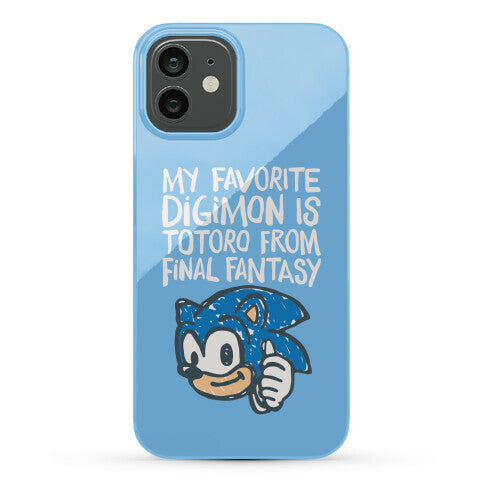 My Favorite Digimon Is Totoro From Final Fantasy Parody Phone Case