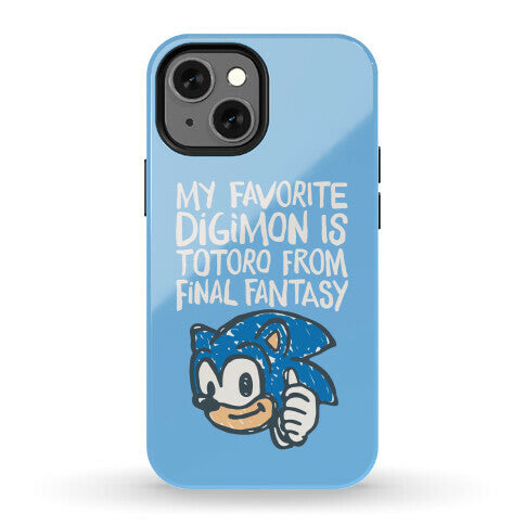 My Favorite Digimon Is Totoro From Final Fantasy Parody Phone Case
