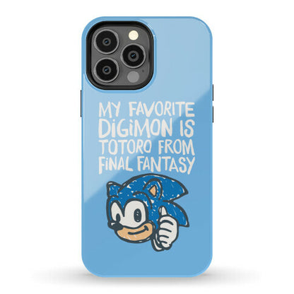 My Favorite Digimon Is Totoro From Final Fantasy Parody Phone Case