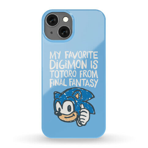 My Favorite Digimon Is Totoro From Final Fantasy Parody Phone Case
