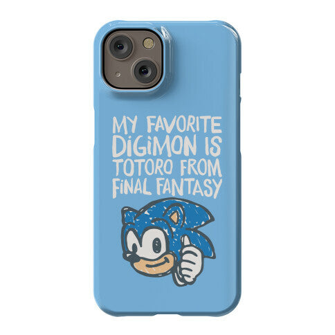 My Favorite Digimon Is Totoro From Final Fantasy Parody Phone Case