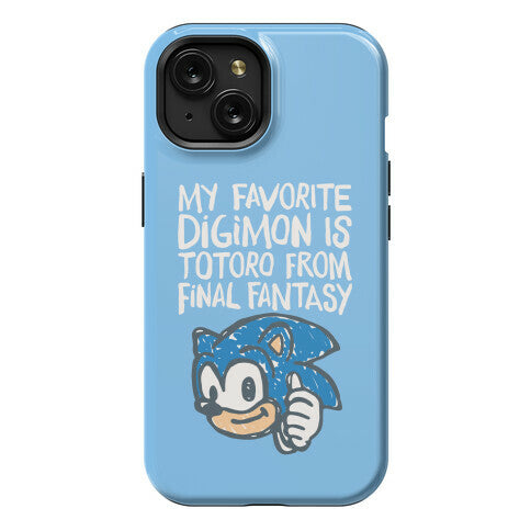 My Favorite Digimon Is Totoro From Final Fantasy Parody Phone Case
