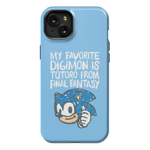 My Favorite Digimon Is Totoro From Final Fantasy Parody Phone Case