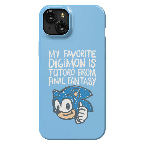 My Favorite Digimon Is Totoro From Final Fantasy Parody Phone Case