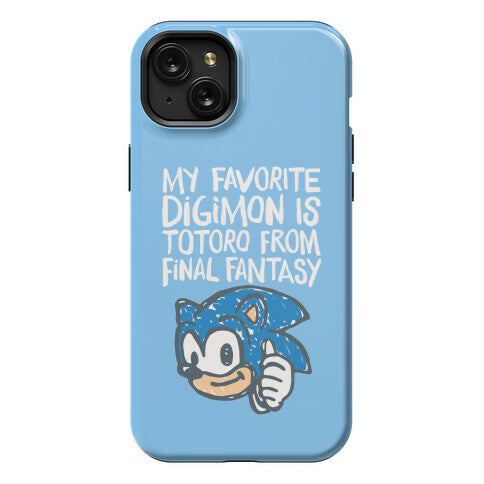 My Favorite Digimon Is Totoro From Final Fantasy Parody Phone Case