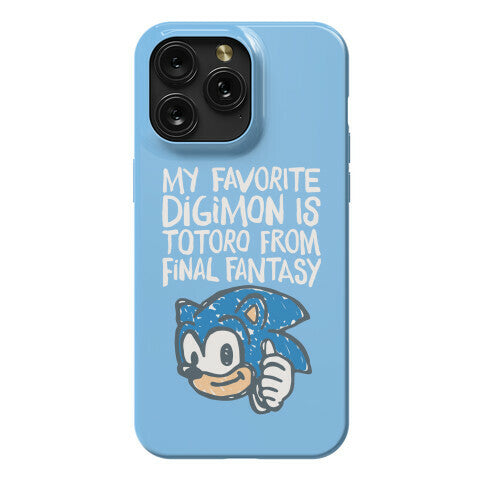 My Favorite Digimon Is Totoro From Final Fantasy Parody Phone Case
