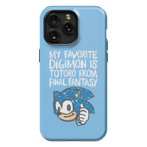 My Favorite Digimon Is Totoro From Final Fantasy Parody Phone Case