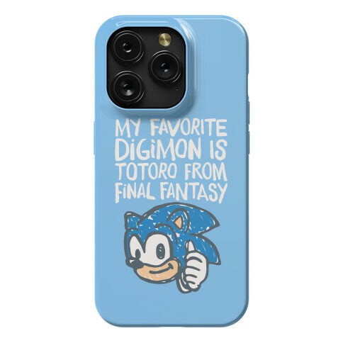 My Favorite Digimon Is Totoro From Final Fantasy Parody Phone Case