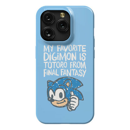 My Favorite Digimon Is Totoro From Final Fantasy Parody Phone Case