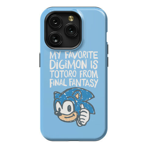 My Favorite Digimon Is Totoro From Final Fantasy Parody Phone Case