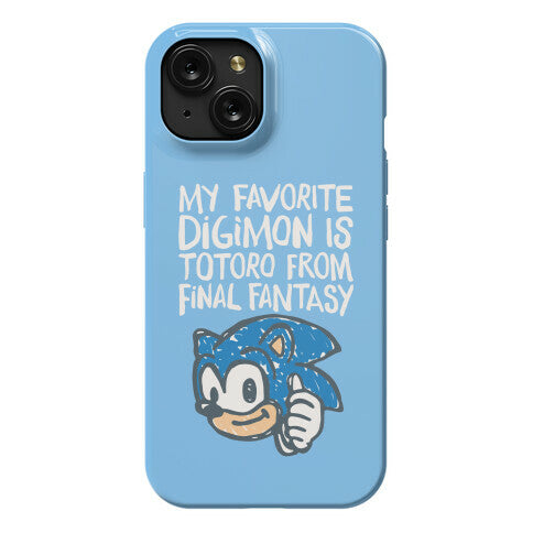 My Favorite Digimon Is Totoro From Final Fantasy Parody Phone Case