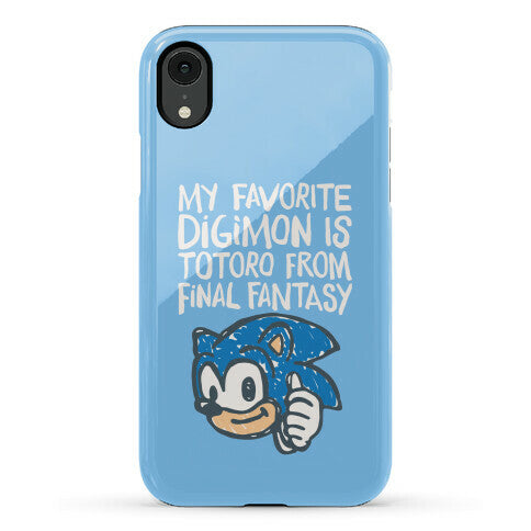 My Favorite Digimon Is Totoro From Final Fantasy Parody Phone Case