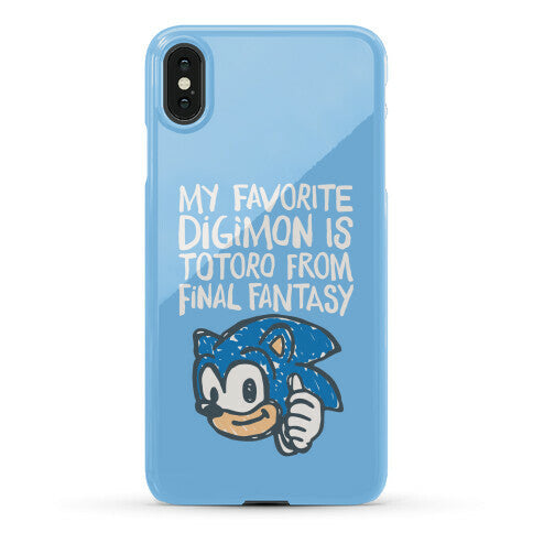 My Favorite Digimon Is Totoro From Final Fantasy Parody Phone Case