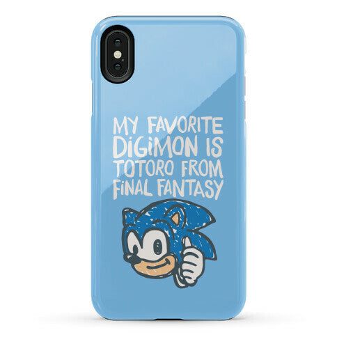 My Favorite Digimon Is Totoro From Final Fantasy Parody Phone Case