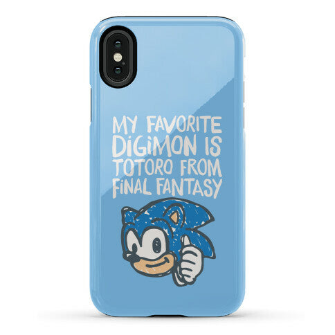 My Favorite Digimon Is Totoro From Final Fantasy Parody Phone Case