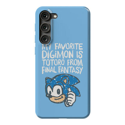 My Favorite Digimon Is Totoro From Final Fantasy Parody Phone Case