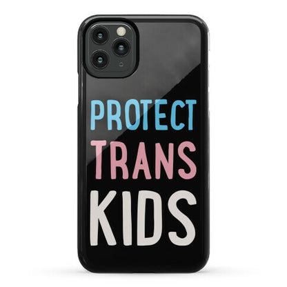 Protect Trans Kids White Print Phone Case